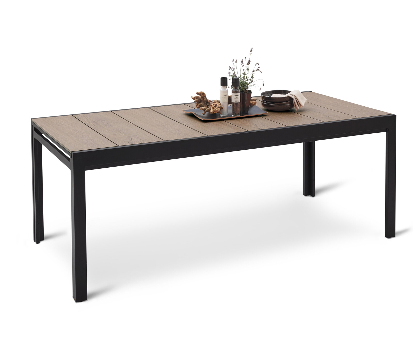 Tchibo - Rozkládací zahradní stůl se stolní deskou Duraboard - barva: černá