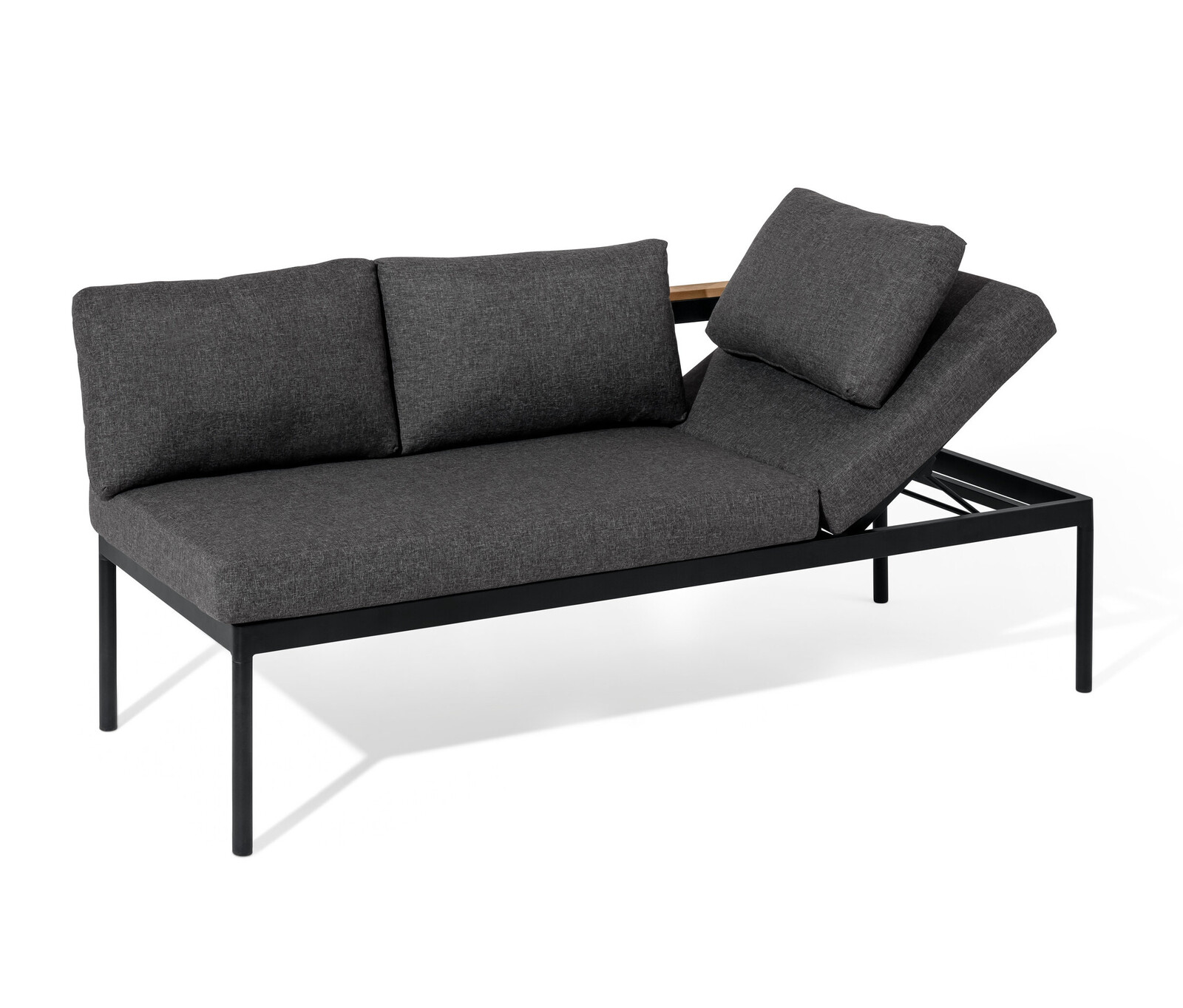 Tchibo - Zahradní lavice 2 v 1 – lehátko »Elin« - barva: černá