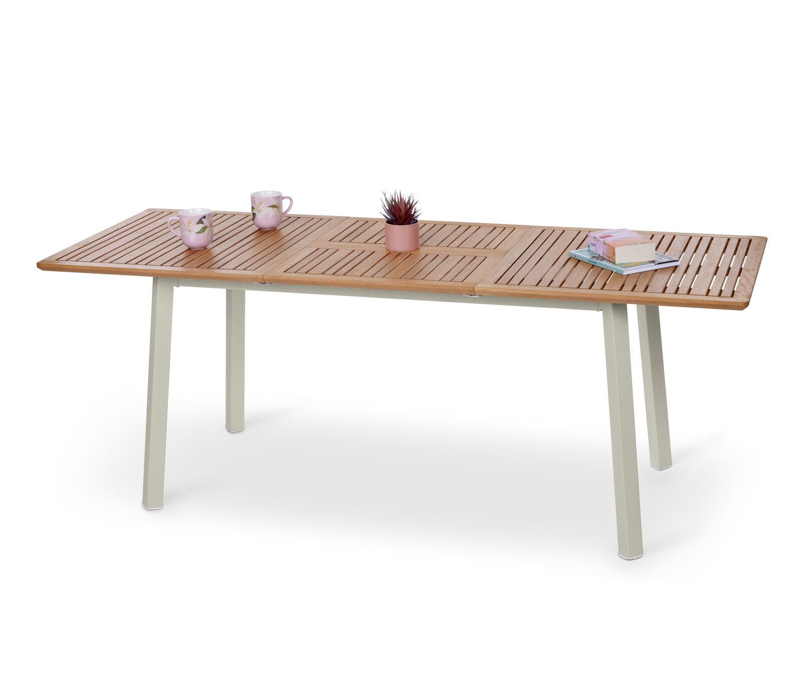 Tchibo - Prostorově úsporný rozkládací zahradní stůl »Liska« - barva: šedá