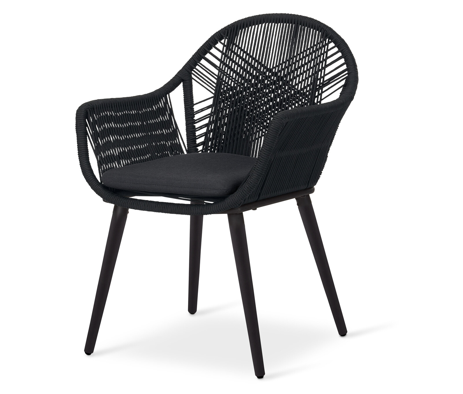 Tchibo - Zahradní židle s textilním křížovým výpletem - barva: černá