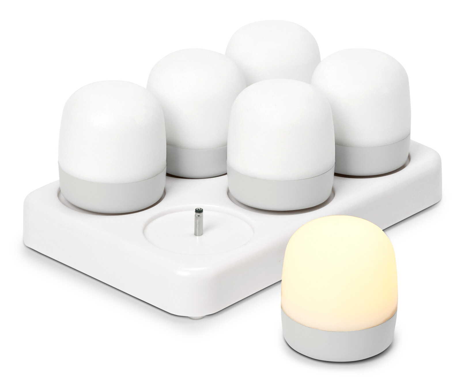 Tchibo - LED venkovní dobíjecí čajové svíčky - barva: bílá
