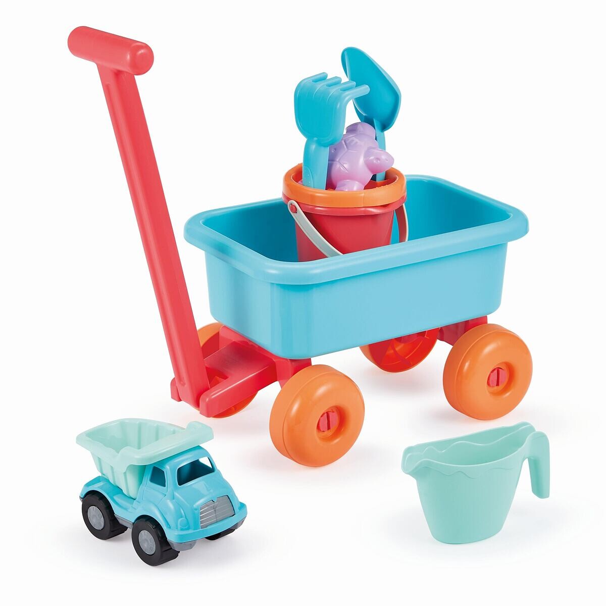 Ecoiffier Vozík s konvičkou a setem na písek