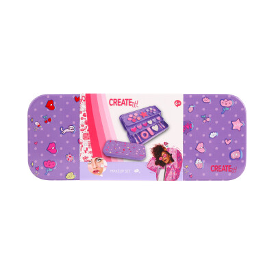 Kazeta růžová s líčením v kovové krabičce rozkládací Creat it!