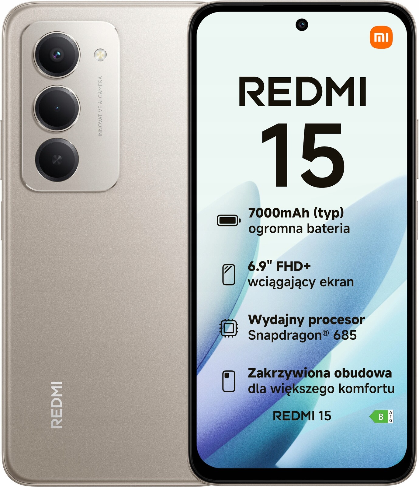 Smartphone Xiaomi Redmi 15 4G 8/256GB Titanově šedý Nabíječka