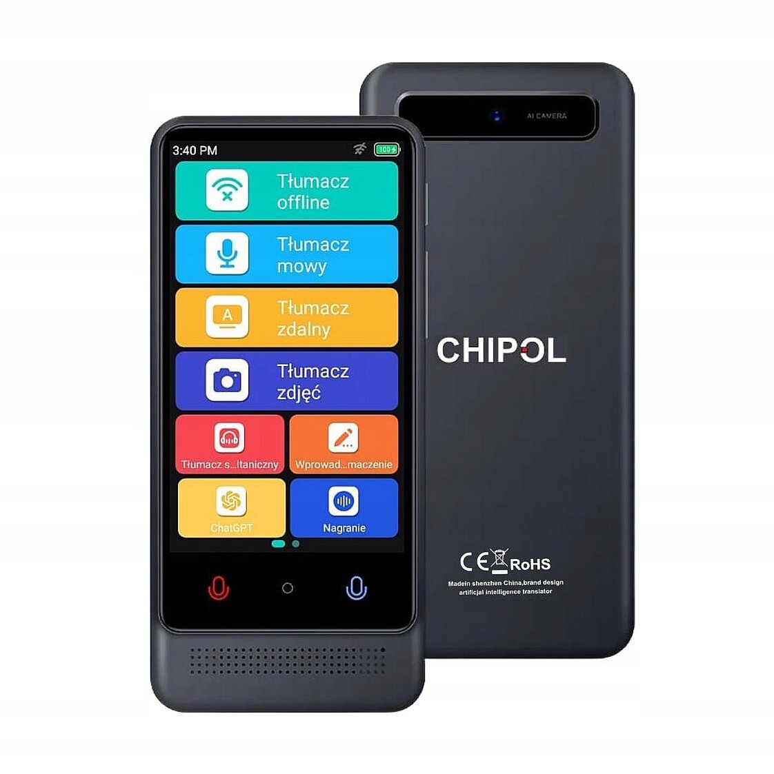 Elektronický překladač 136 jazyků WiFi offline Hd kamera
