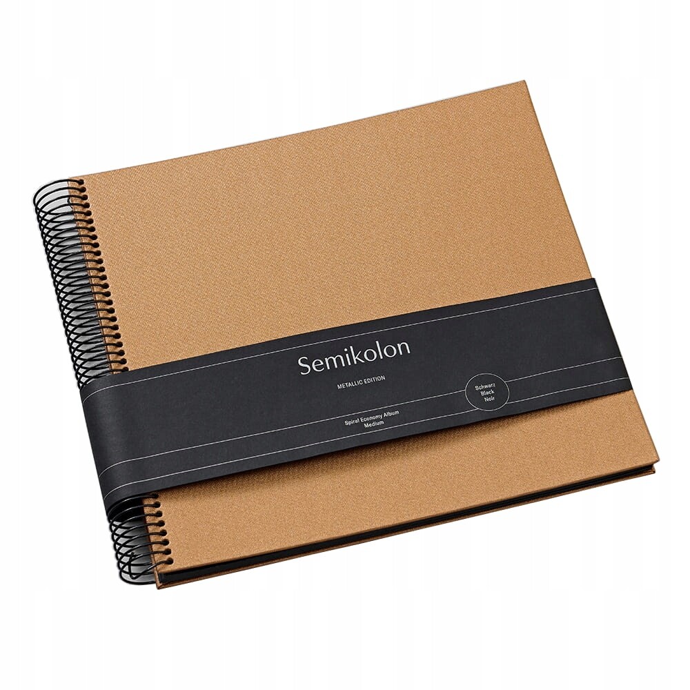 Album Semikolon Spiral Eco M, černé listy, Urban Bronze