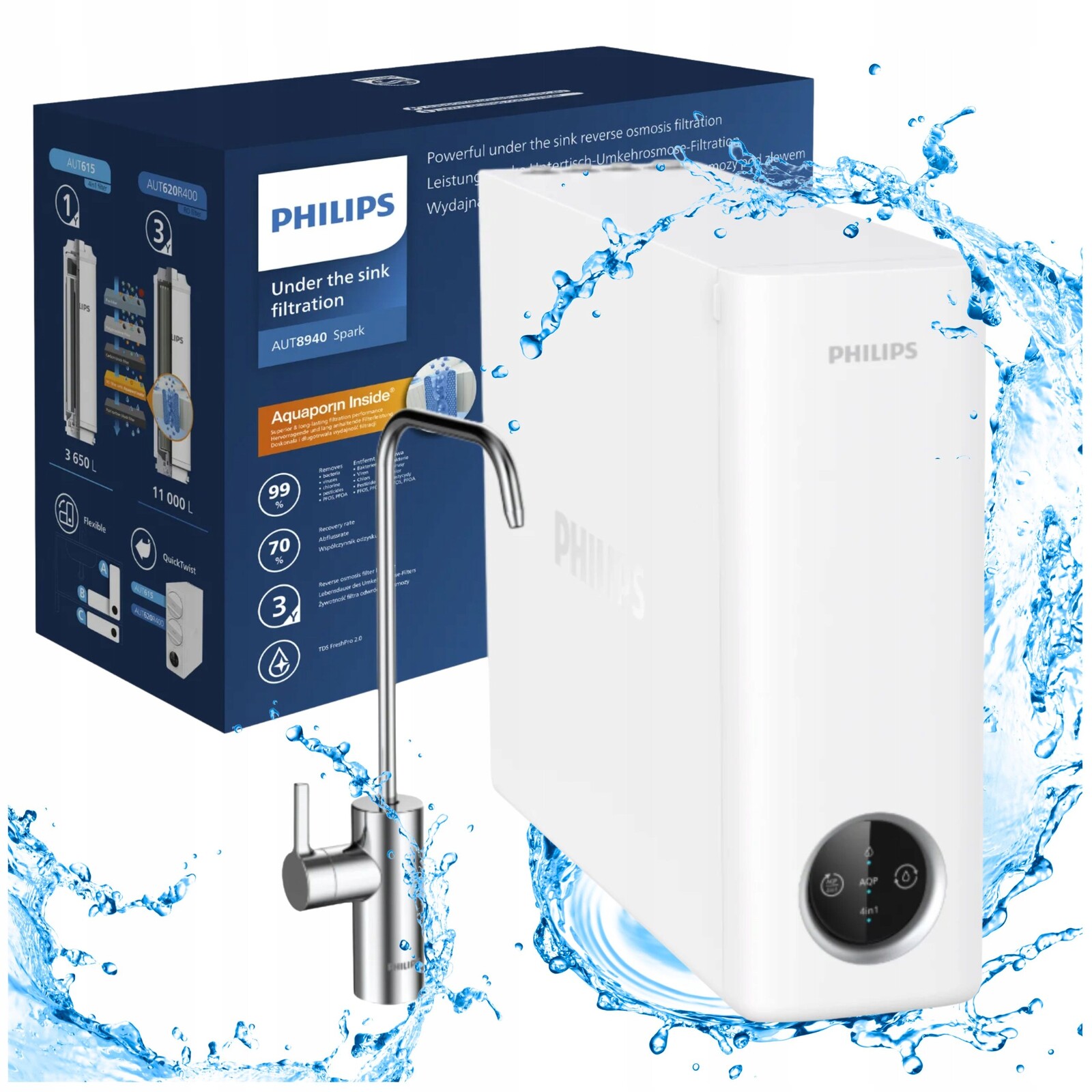 Philips AUT8940/10 Čistička vody Reverzní osmóza kuchyně Beznádržová