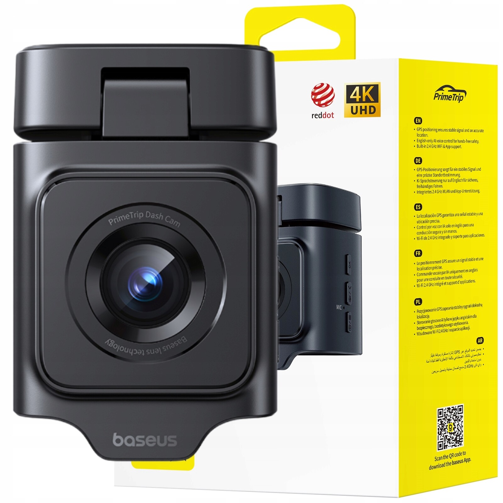 Baseus Videorekordér Do Auta 4K Gps Wifi Noční Vidění Solární Syn