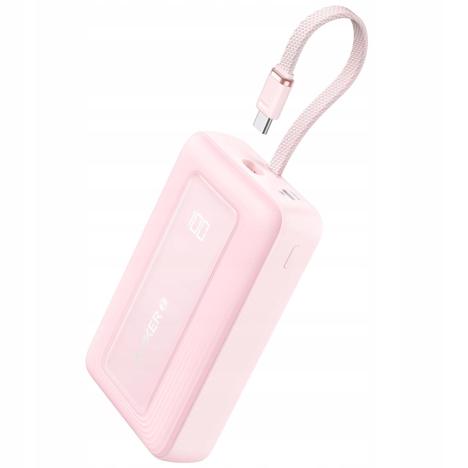 Powerbanka Anker Zolo 20000MAH 30W Vestavěný Usb-c Kabel Růžová