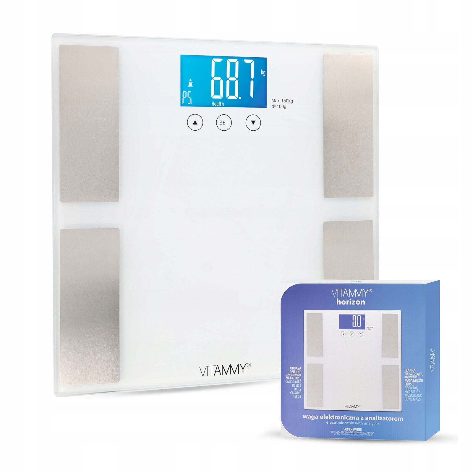 Elektronická Analytická Koupelnová Váha Vitammy Horizon Tuk Voda Bmi