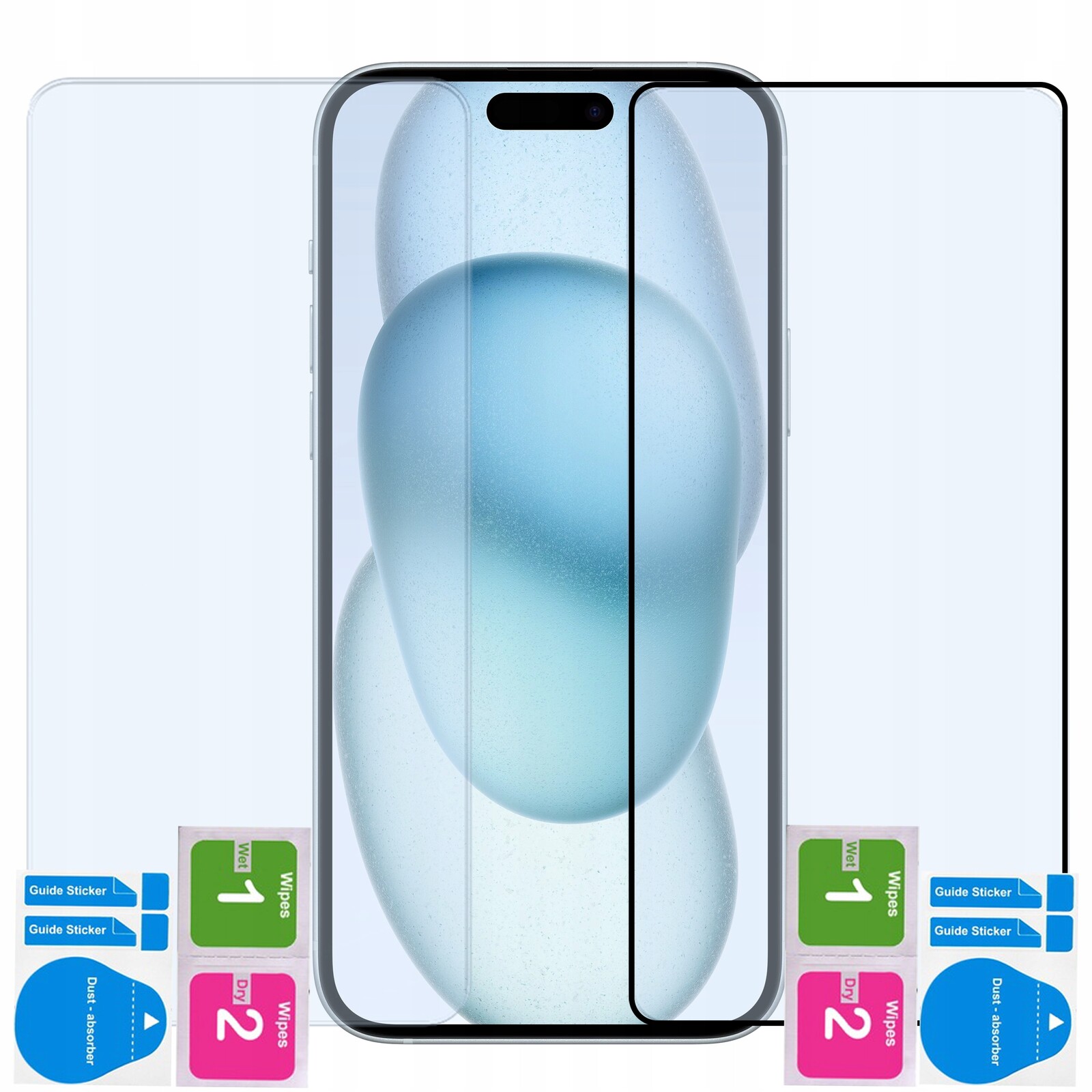 2x Sklo Rychlé Tvrzené Ochranné 2,5D a 9D na displej pro iPhone 15 Plus