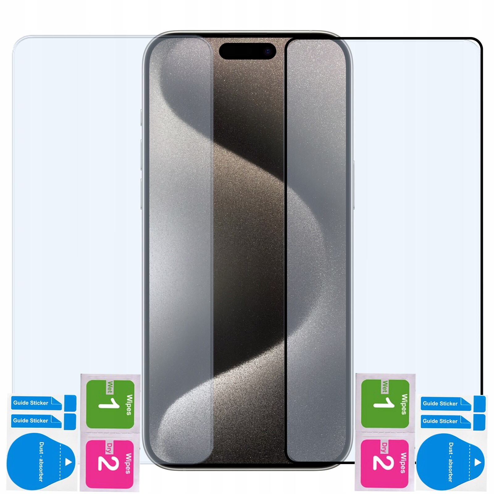 2x Sklo Rychlé Tvrzené Ochranné 2,5D a 9D na displej pro iPhone 15 Pro Max