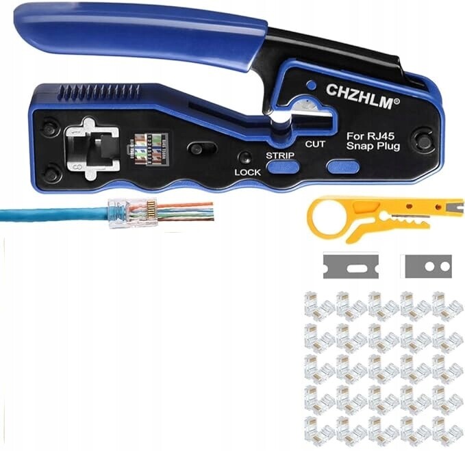 Silná průchozí svorka pro Lan a telefonní kabely RJ45 pass through