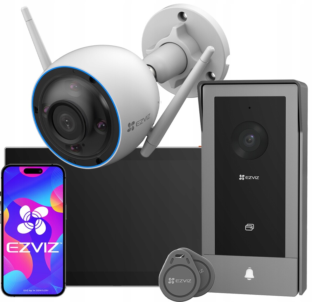 Sada Videodomofonů CP5 Wifi Ezviz 2-ŽILOVÁ Čtečka Klíčenek CS-H3 5Mpx