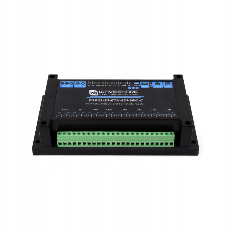 8-kanálový reléový modul s ESP32-S3 WiFi Ethernet W5500 Can