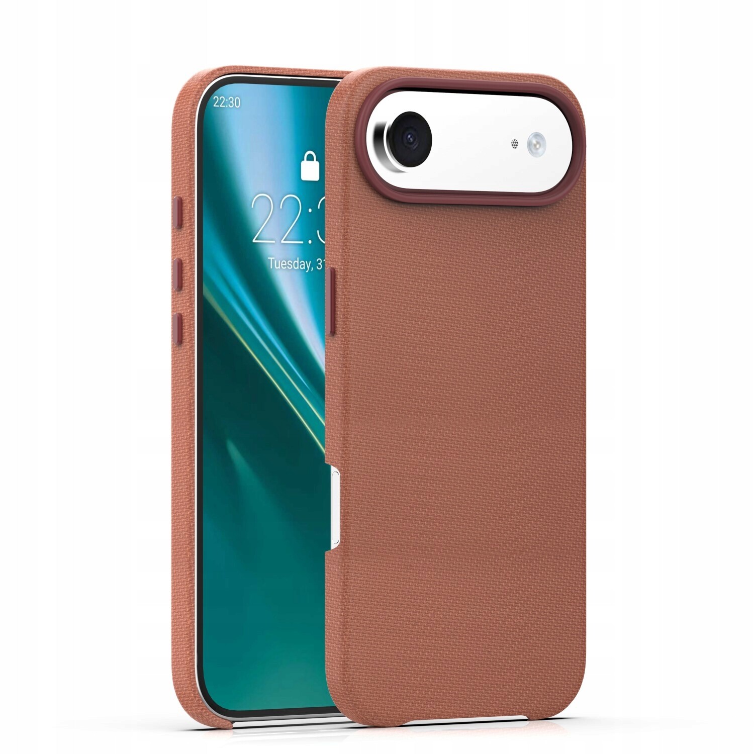 Pouzdro Zadní Kryt pro iPhone 17 Air hnědé Etteri Elegantní kovové tlačítka
