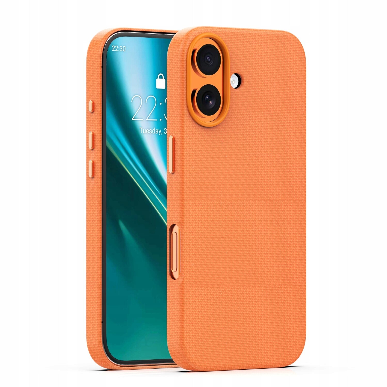 Zadní Kryt pro iPhone 17 oranžový Etteri Elegantní kovové tlačítka