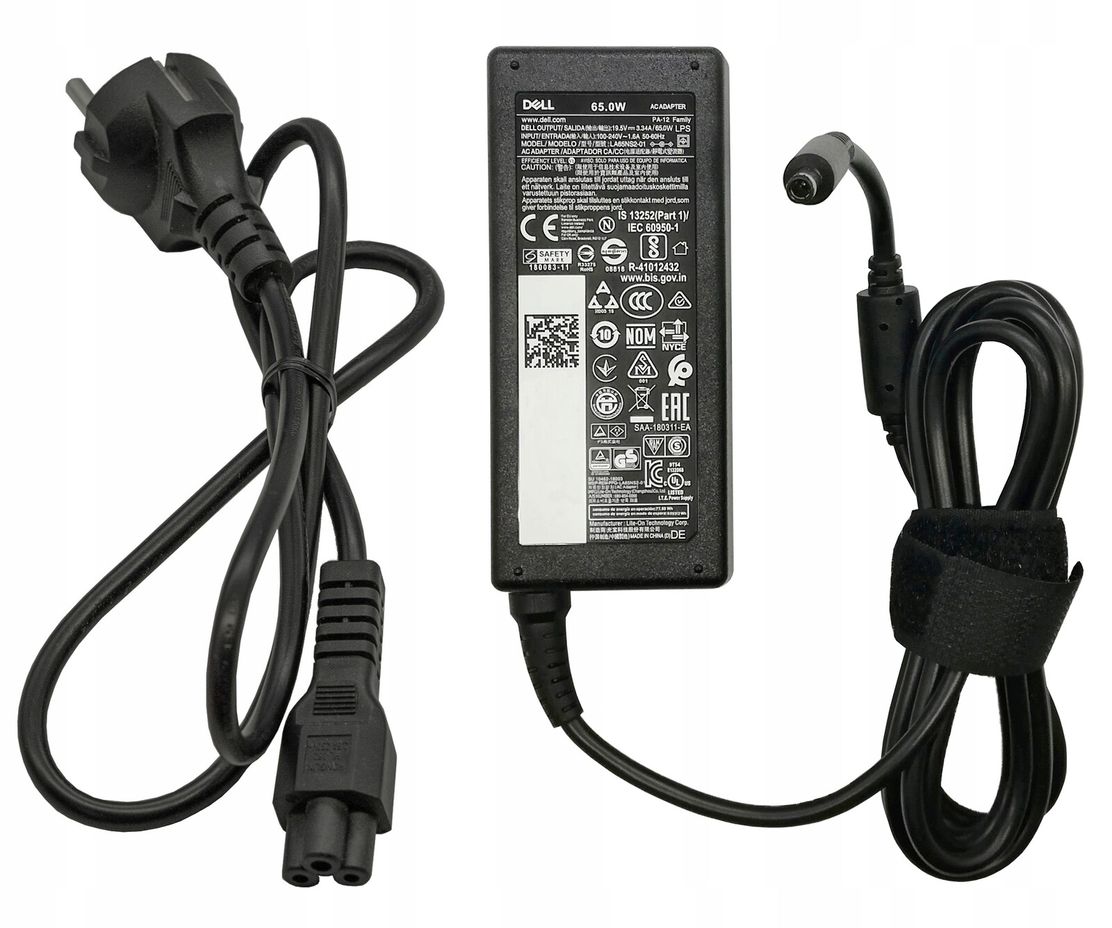 Originální Nový napájecí zdroj Dell 65W 19.5V 3.34A 4,5 mm x 3.0 mm Tenký Konektor