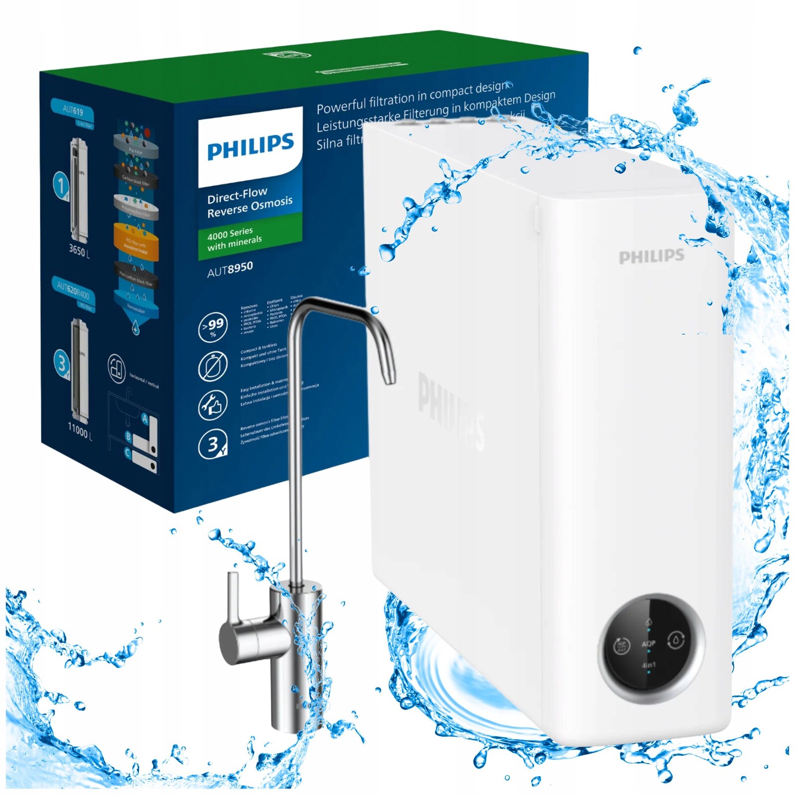 Philips AUT8950/10 Čistička vody Reverzní osmóza kuchyně Beznádržová
