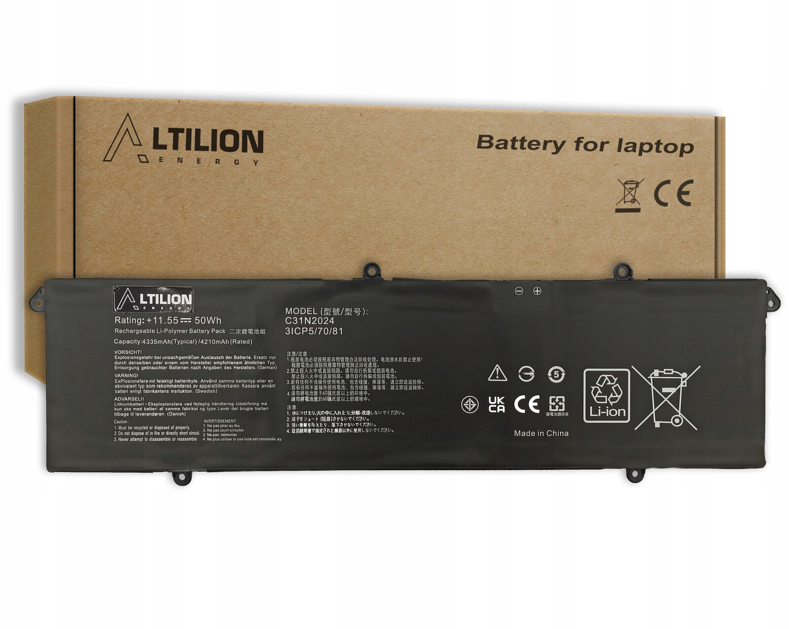 Baterie Altilion Energy C31N2024 je kompatibilní s Asusem