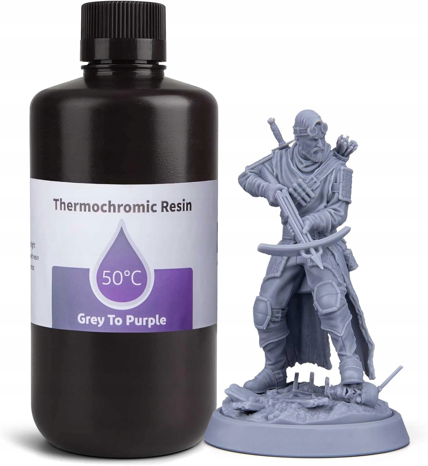 Uv pryskyřice Elegoo Thermochromic Grey to Purple 1 kg 1 l Měnící Barvu