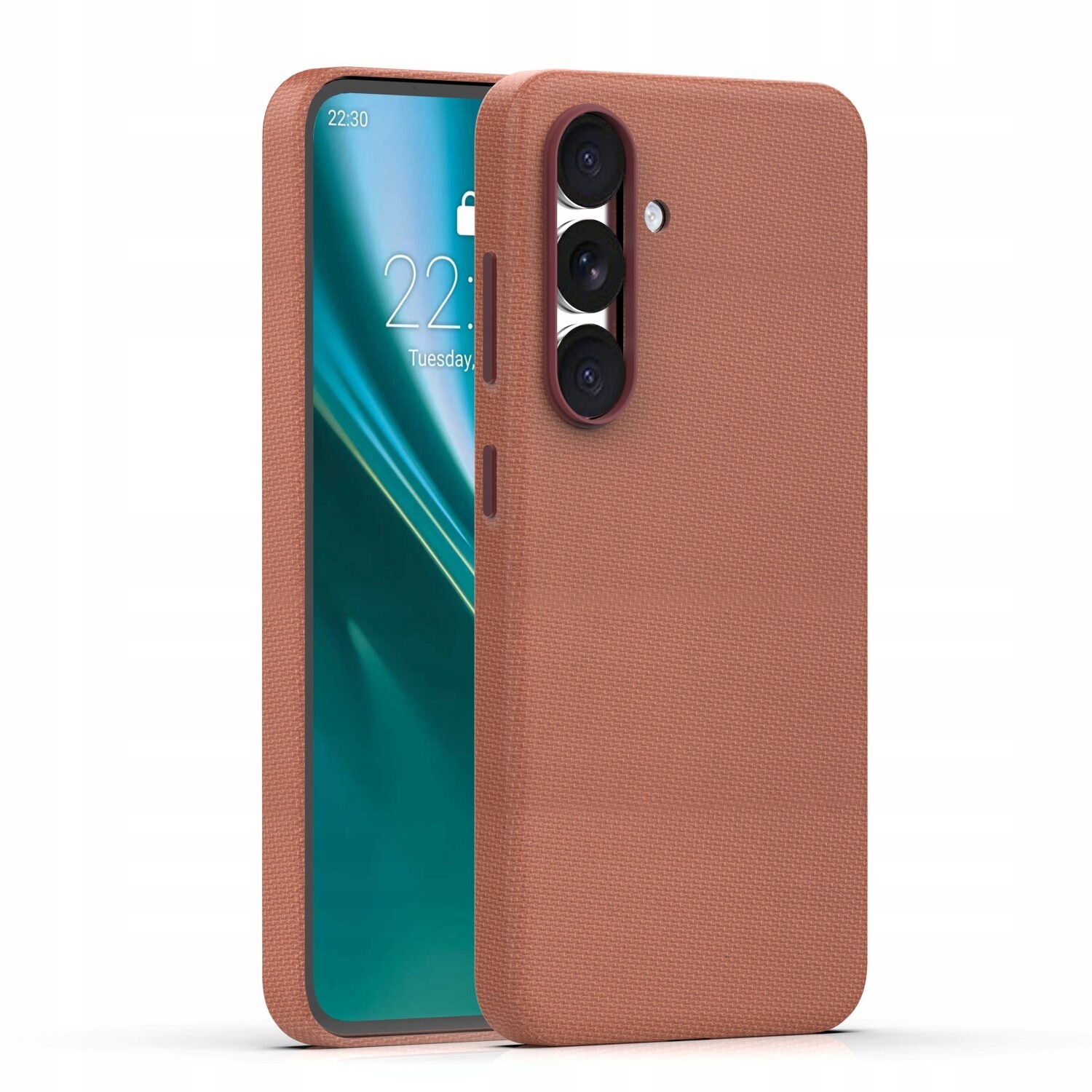 Kryt pro Samsung Galaxy S25 hnědý Etteri, dokonale padnoucí pouzdro mag