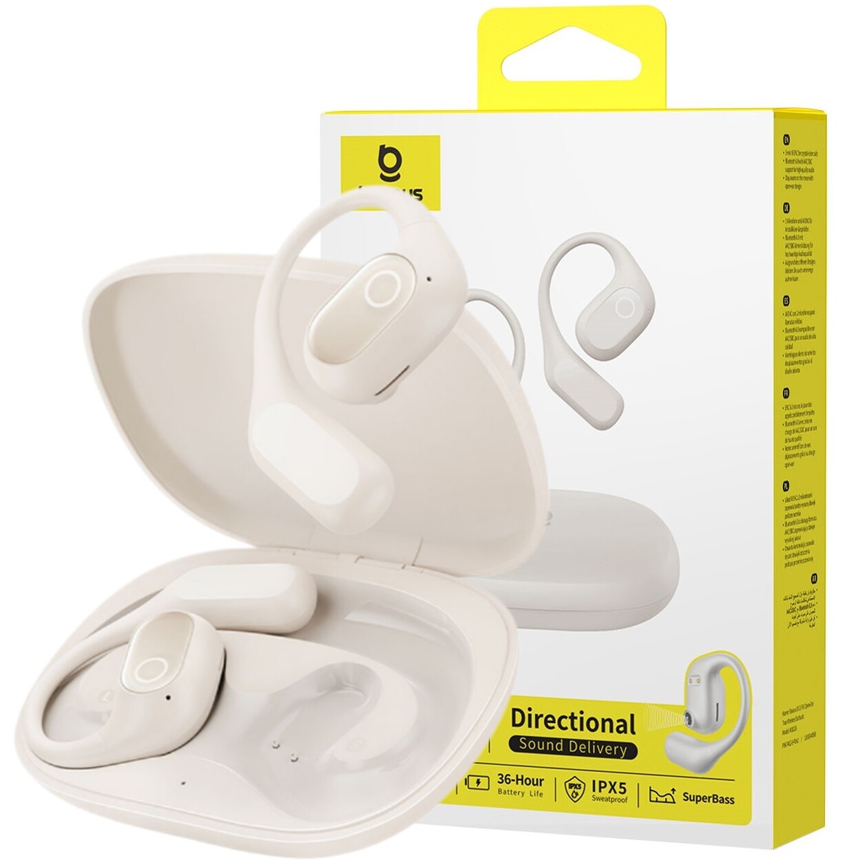 Baseus Bezdrátová Sluchátka Open-ear Bluetooth 6.0 Bass 36 Hodin Provozu