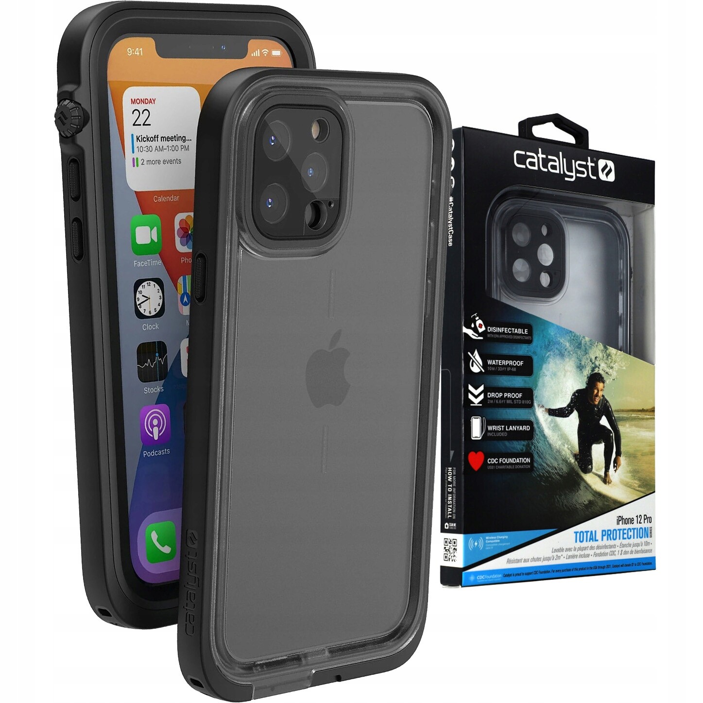Pouzdro voděodolné Catalyst pro Apple iPhone 12 Pro, černé
