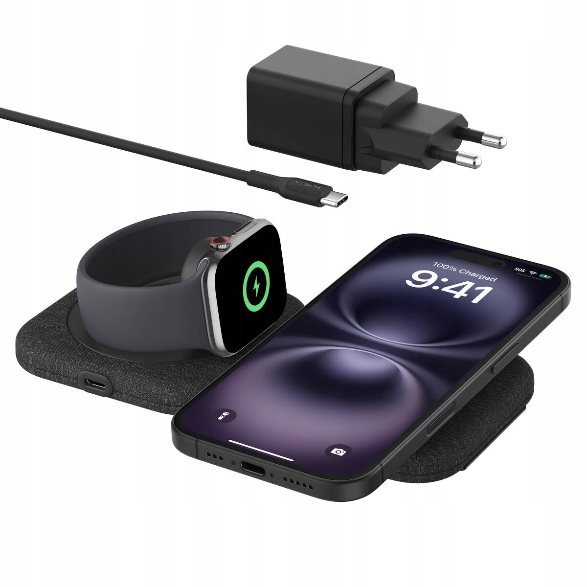 Belkin Magnetická nabíječka Qi2 15W, 2v1, skládací, cestovní, Apple Watch