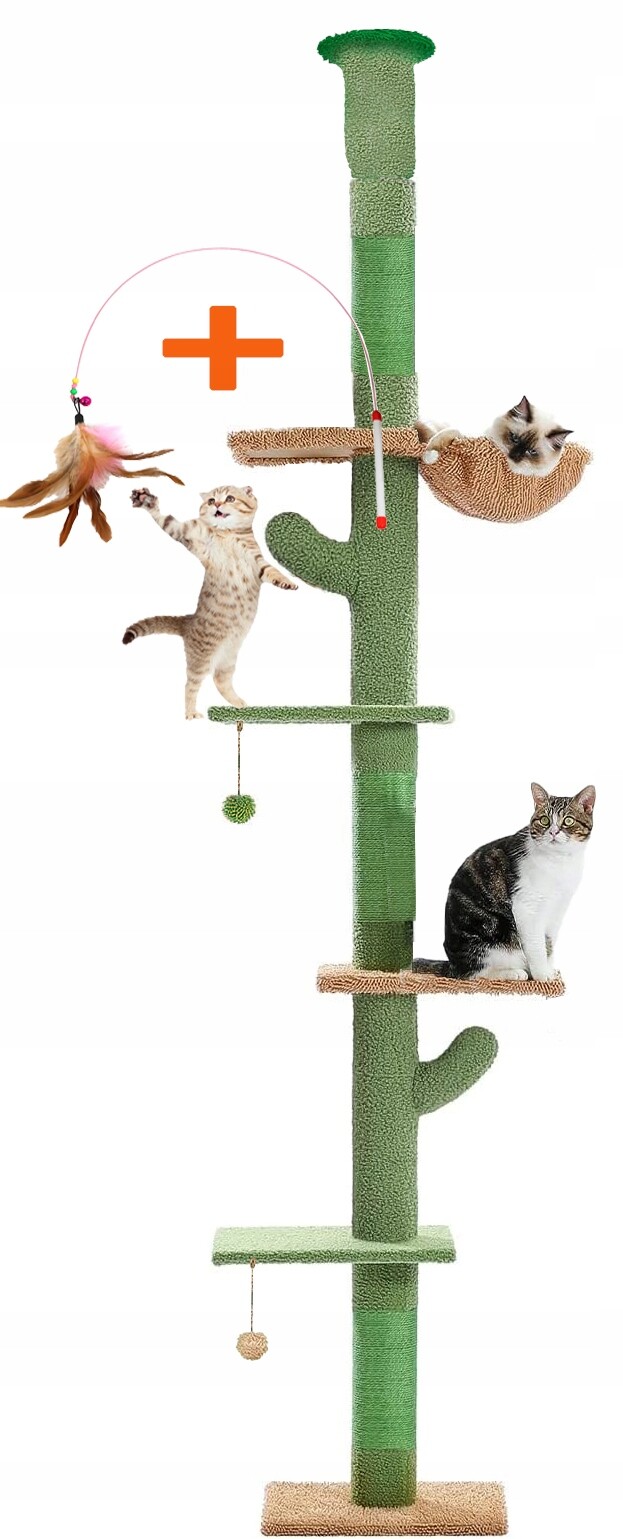 Drapak Pro Kočky Kaktus Stropní Koš Pelíšek 238-258 cm