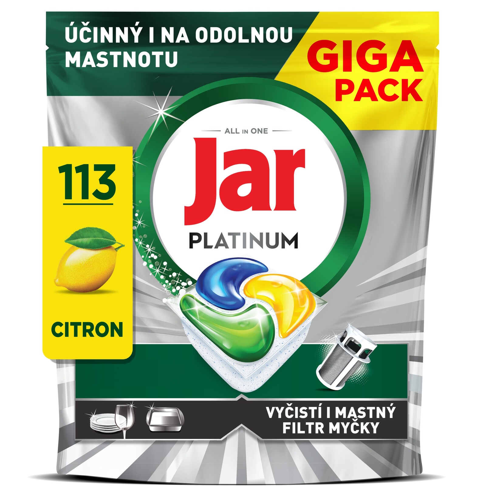 Jar Platinum Lemon tablety do myčky 113 ks