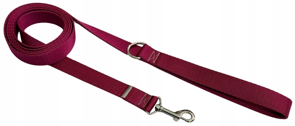 Vodítko pro psa Tradiční 2,5 cm Bordó Zepnij XXXXL 10 mb