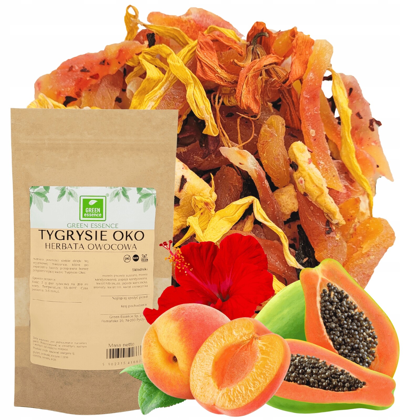 Čaj Tygří oko 50 g meruňka, papája, ibišek, borůvka