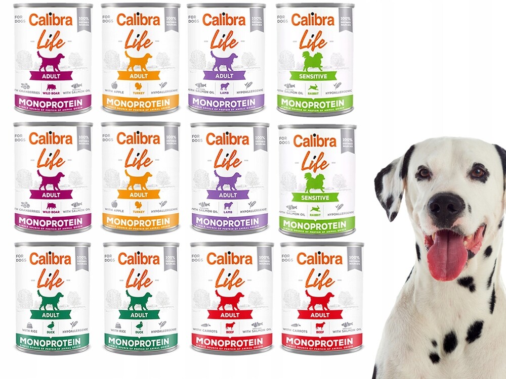 Calibra konzerva Vlhké Krmivo Monoproteinová MIX Chutí Bez Kuřecího Masa 12 x 400 g