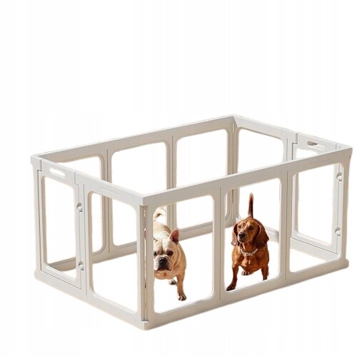 Kotec Pro Psy Složená Z 10 Panelů, Bílá, Velká Dovnitř