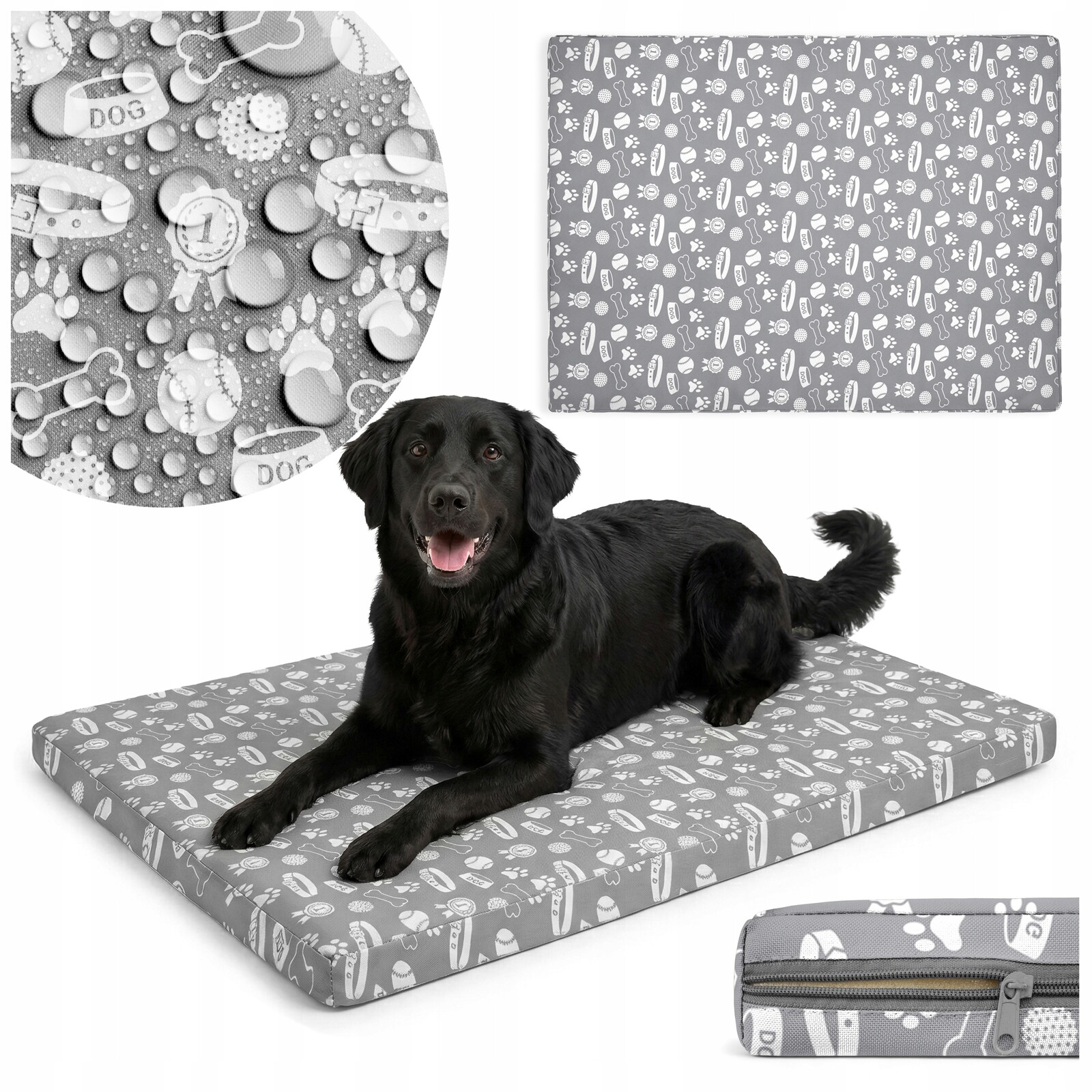 Voděodolná Podložka Pelíšek Matrace Pro Psa Kočku 100 x 70 cm Šedá