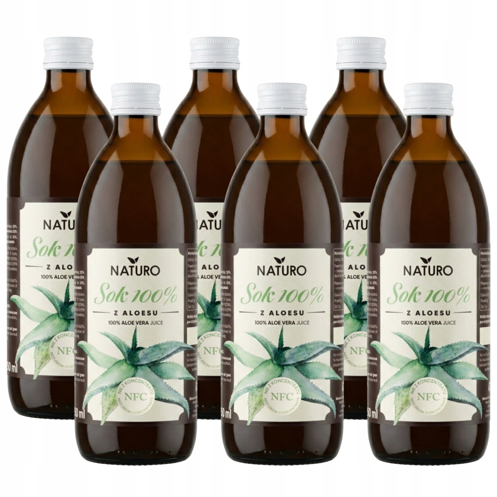 6 x Šťáva z aloe 100% Nfc Zdravá přírodní, ne z koncentrátu 500 ml Naturo