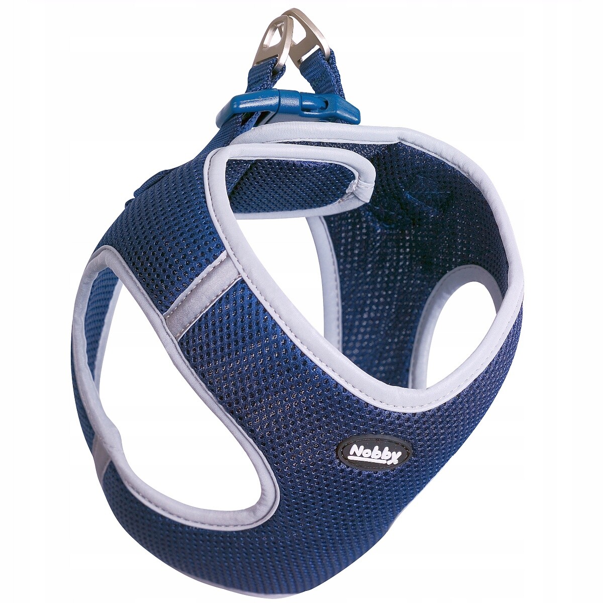 Postroj pro psa Nobby, klec: 30-35 cm, pas: 35-40 cm, Modrý