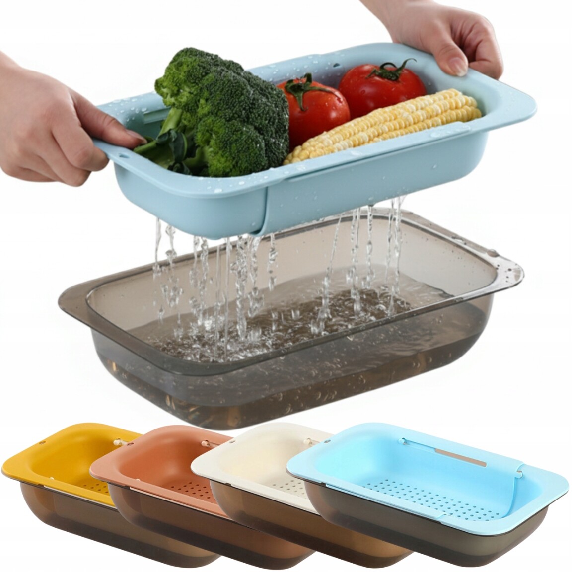 Sada odkapávačů do dřezu Regulovatelná kuchyňská sušička na Zeleniny 4ks