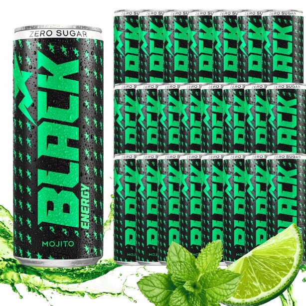 Black Energy Mojito bez cukru energetický nápoj plechovka s kaucí 24x250 ml