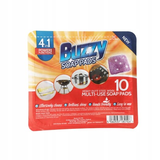 4x Buzzy Čistič oceli namočený v mýdle 10 ks