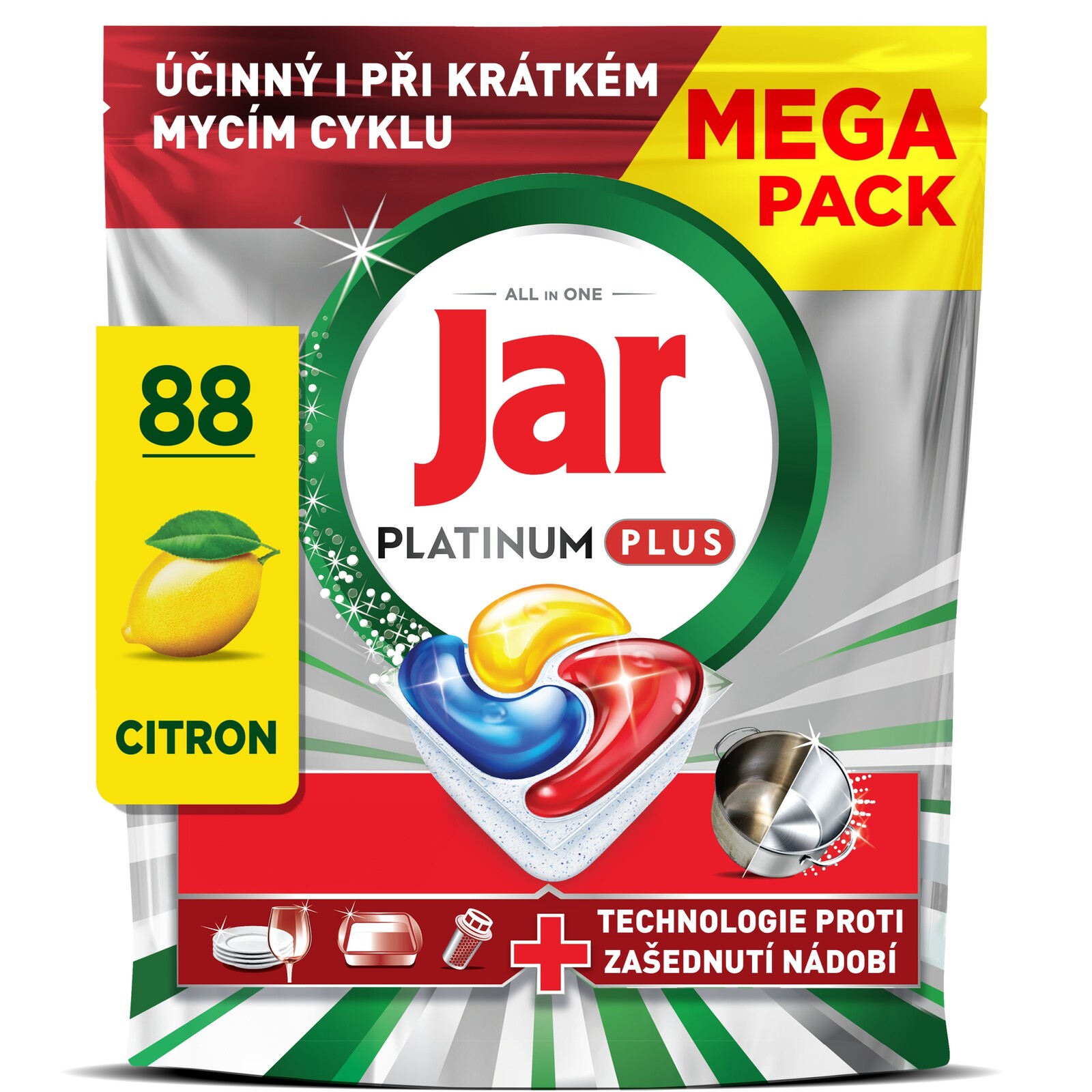 Jar Platinum Plus Lemon tablety do myčky 88 ks