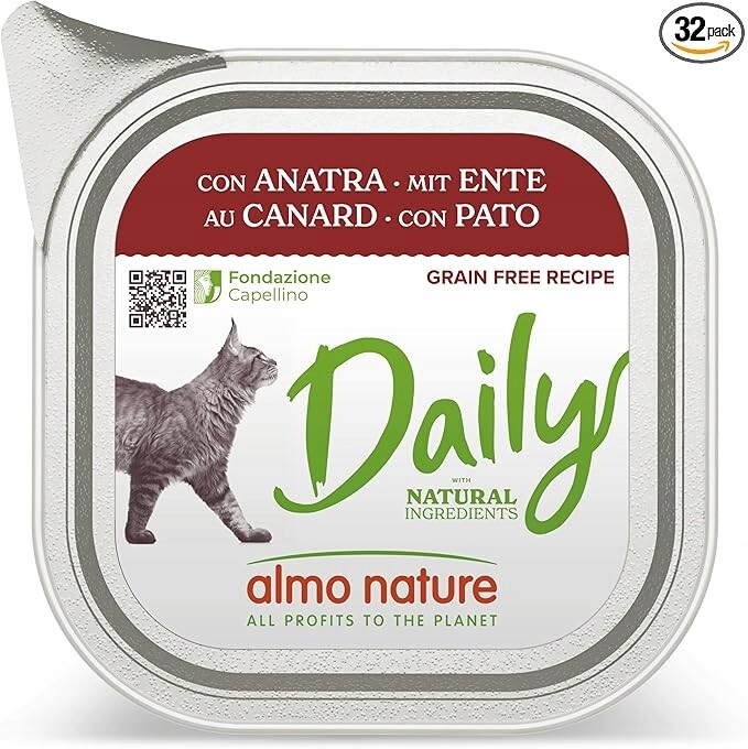 Almo Nature Daily mokré krmivo pro kočky 24 ks Kachna, 7 ks kuře 100 g