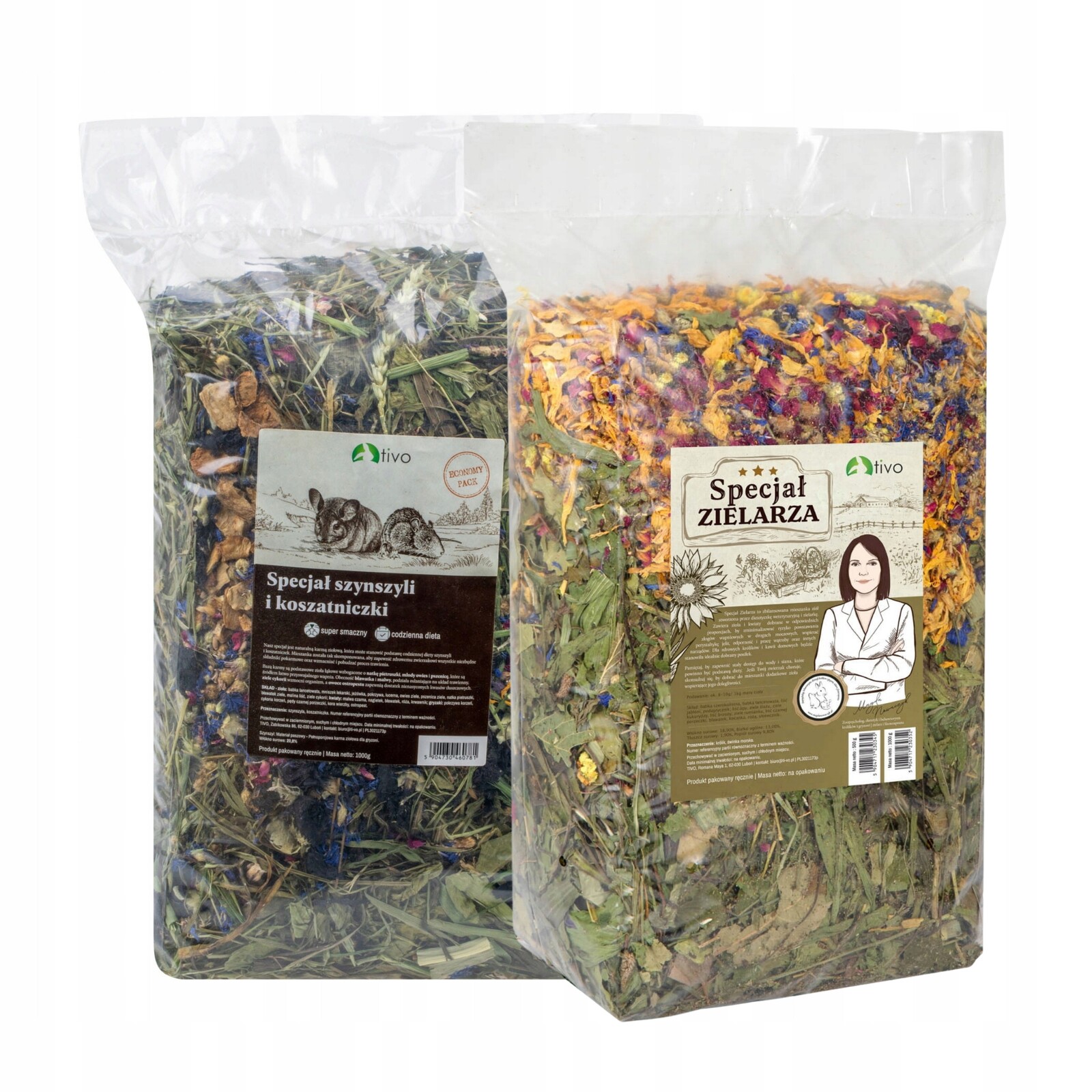 Sada pro činčily Tivo specialita činčily 1 kg specialita bylinkáře 1 kg