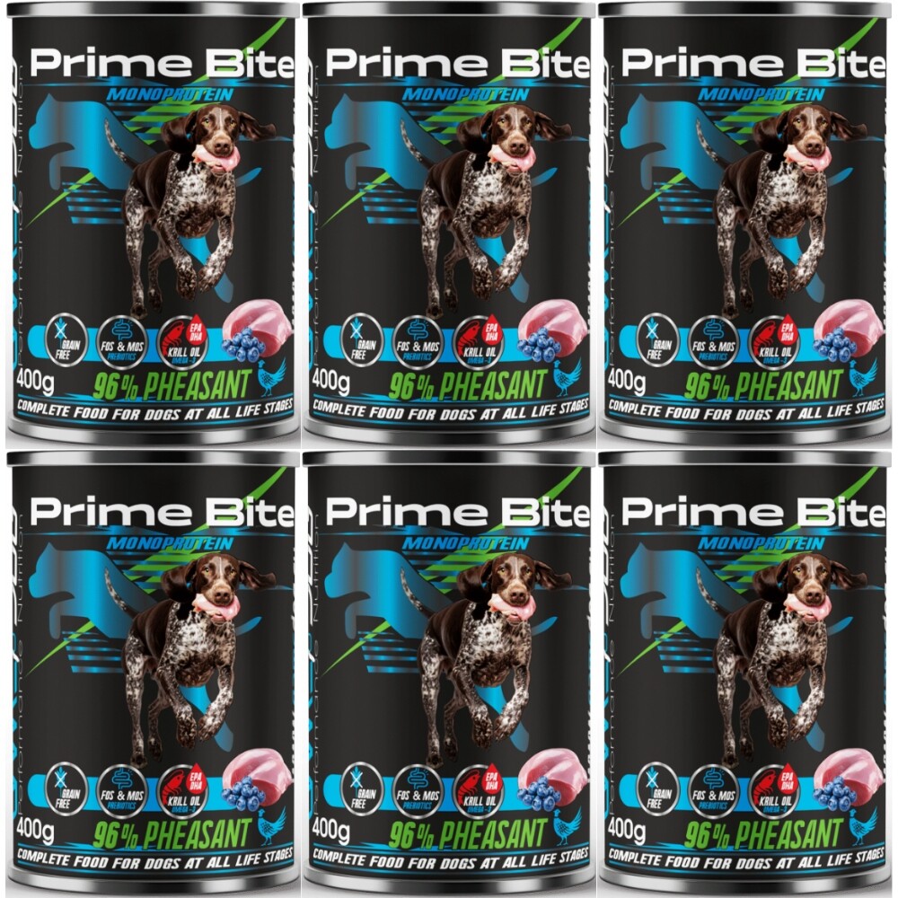 Krmivo pro psy Game Dog Prime Bite bažant, borůvka Set 6x400g