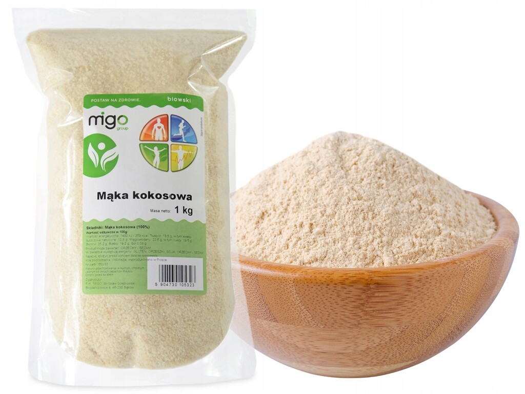 4X Kokosová Mouka 1kg, mouka z Kokosů MIGOgroup