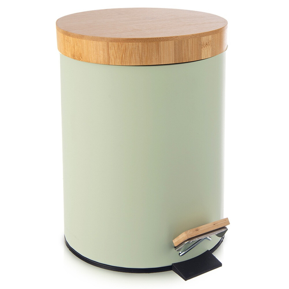 Odpadkový Koš Kovový S Pedálem Zelený Greenish Koupelnový Malý 5 L