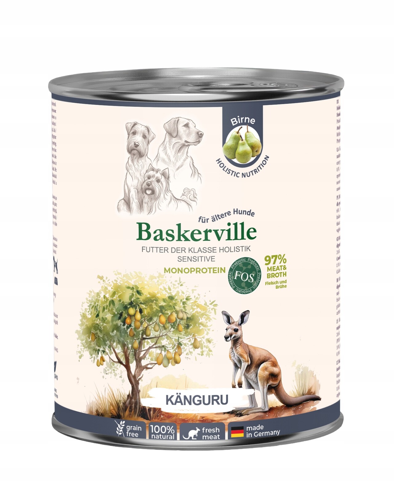 Baskerville Premium vlhké krmivo pro psy Senior Kangur 4x800 g