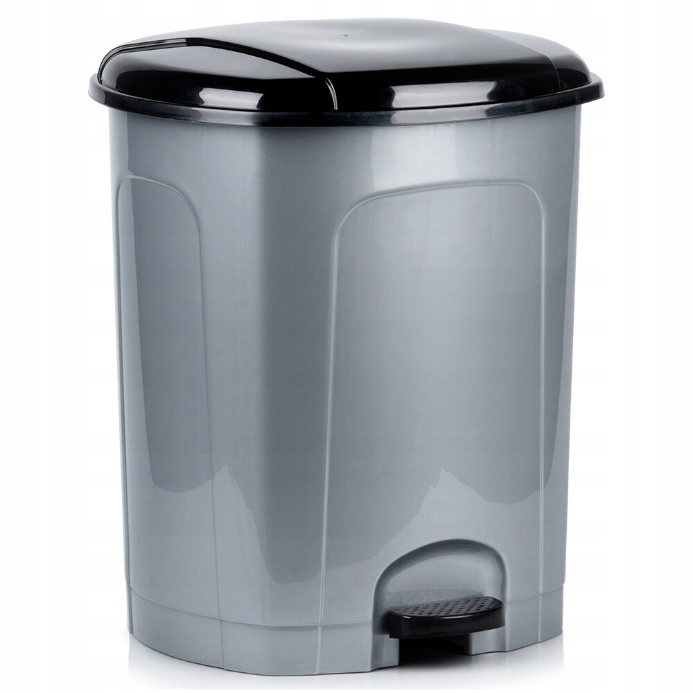 Odpadkový Koš S Pedálem, Plastový, Šedý, Odpadkový Koš Do Kuchyně, Velký, 50 L