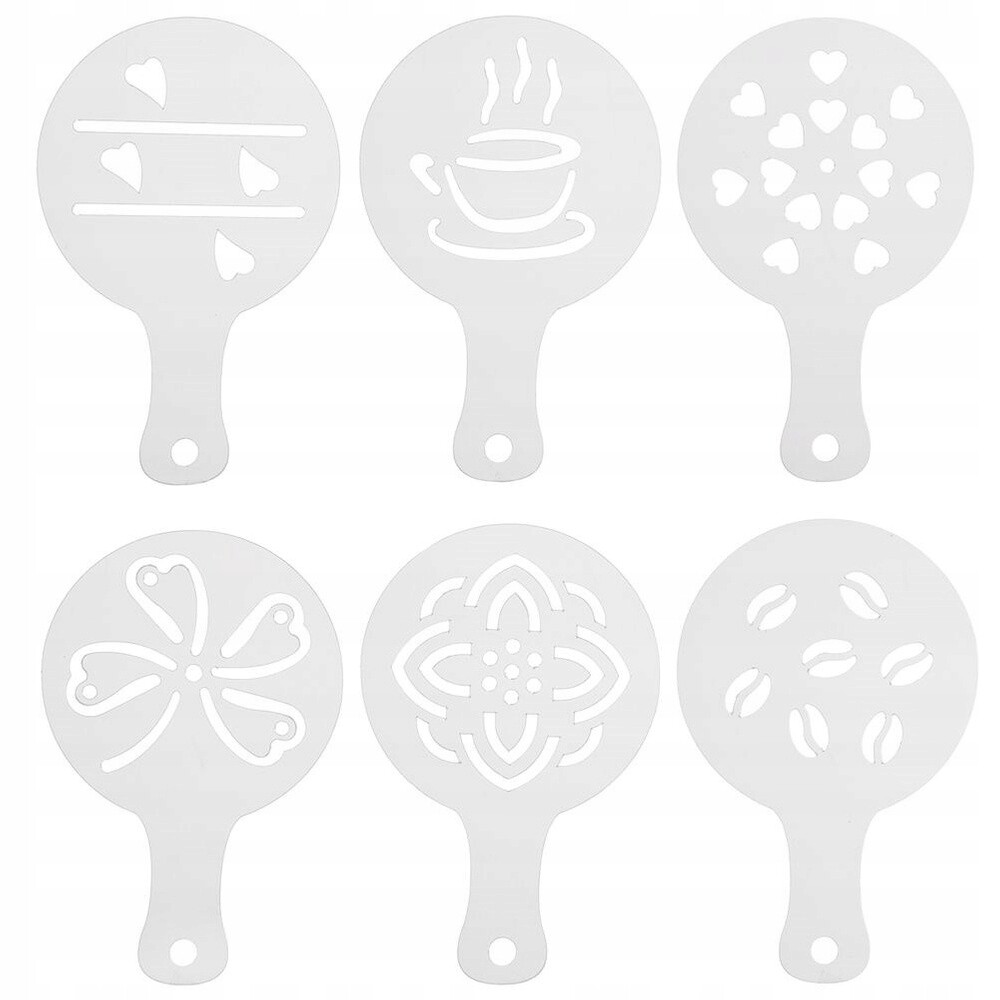 Šablony na kávu a dezerty 6 ks